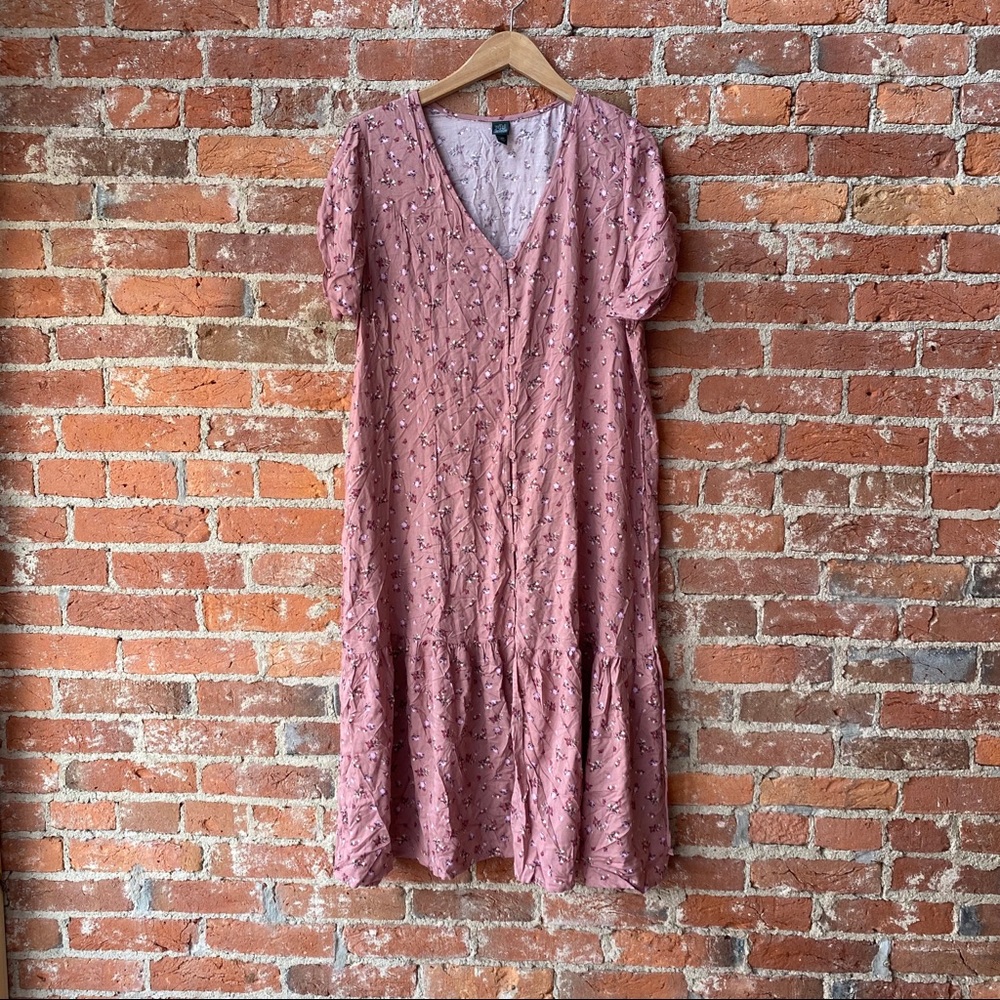 Wild Fable Button Up Floral Peplum Dress XXL